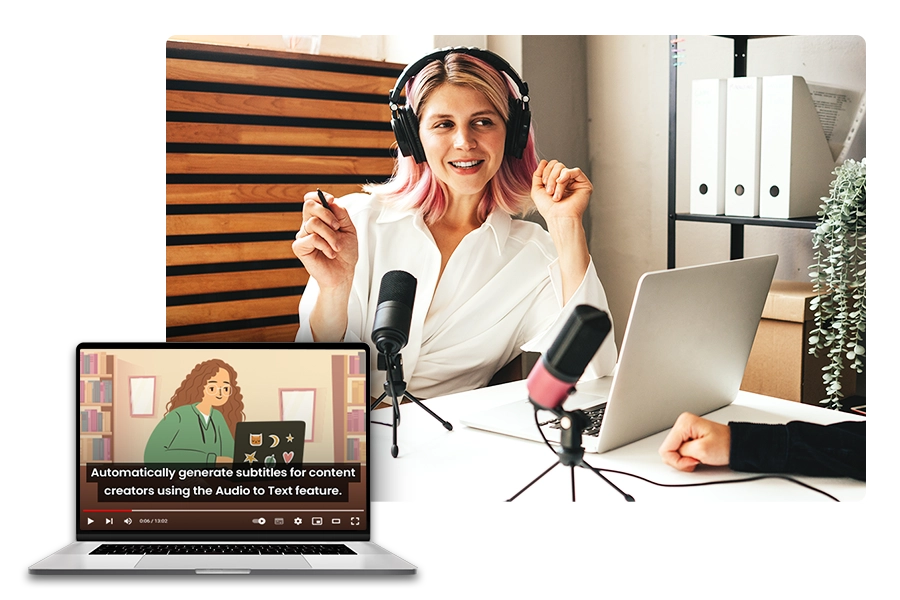 Pasa audio a texto y crea subtítulos para creadores de contenido